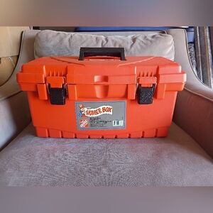Vintage Home Depot Orange 19” Toolbox Medium Sized Homer Box with Tray